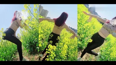 油菜花地后入少妇操的粉嫩骚穴直冒白浆